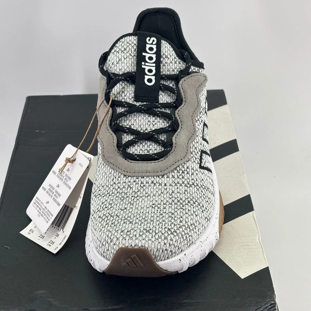 Adidas Kaptir Flow 2.0 Women 6.5 White Black Knit Cloudfoam JR8505 NIB Running